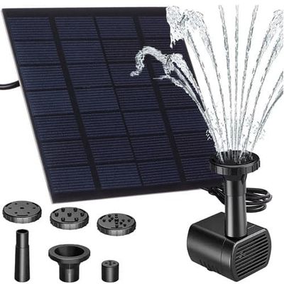 Solcellsfontän med solpanel 3 m kabel 4 munstycken 180 L/h