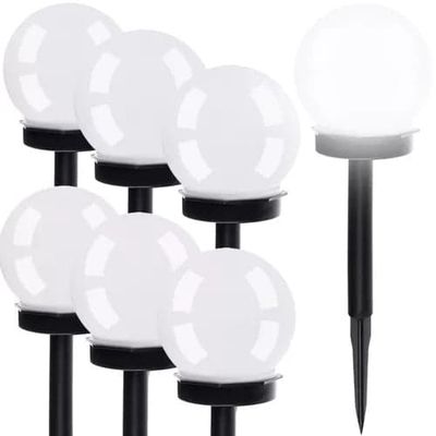 Solcellslampor trädgårdspett LED kallvit IP44 6-pack 35 cm