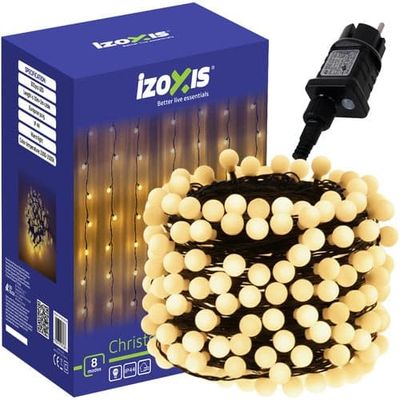 Lyskæde 30 m 300 LED varm hvid 8 tilstande IP44 til indendørs/udendørs
