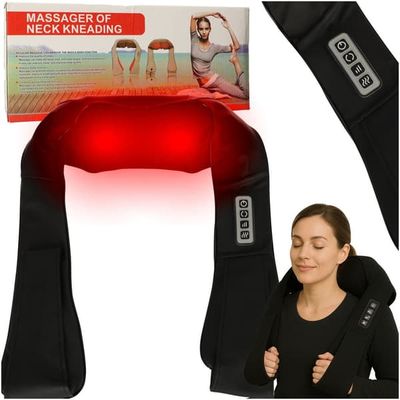 Shiatsu massagekrage med värme, roterande massagehuvuden, 230V