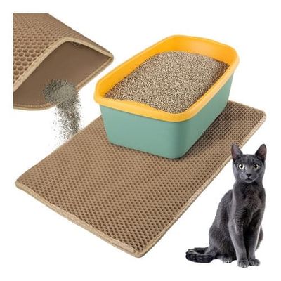 Kattlådematta 75x55 cm EVA-skum beige vattentålig halkfri