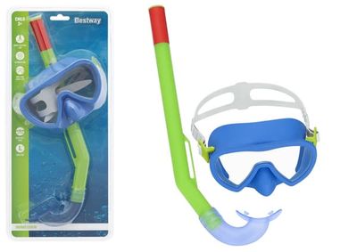 Dykkermaske og snorkelsæt til børn UV-beskyttelse grøn/blå