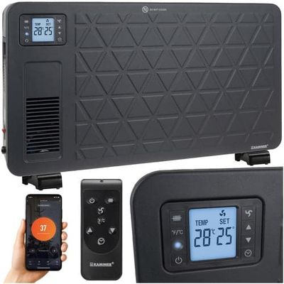 Elvärmare konvektor 2300W med WiFi-app och fjärrkontroll svart