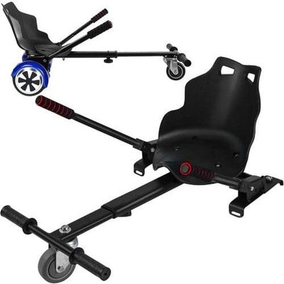 Go-kart kit til elskateboard med sæde, justerbar 40-60 cm, sort/orange