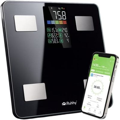 Analytisk badrumsvåg 226 kg med BIA & BMI, Bluetooth Feelfit-app