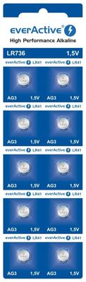 Knappcellsbatteri LR41/LR736/AG3 1,5V alkaliskt 10-pack
