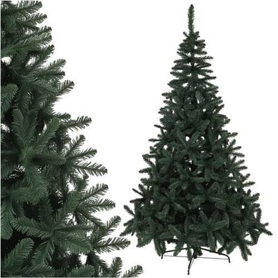 Kunstigt juletræ 210 cm PVC flammehæmmende med stativ grøn