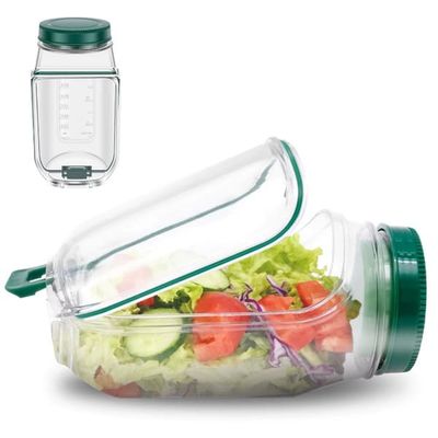 Madkasse 2 i 1 salatglas med saucebeholder