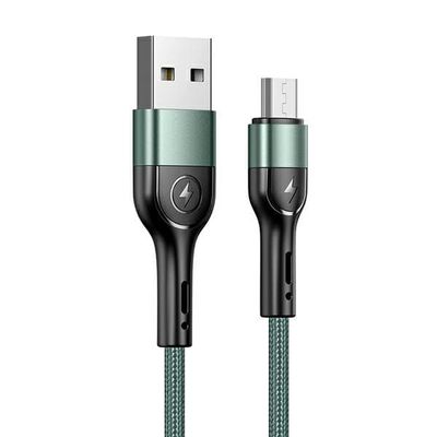 USAMS Flettet Kabel U55 2A USB-A til Micro USB 1m Grøn