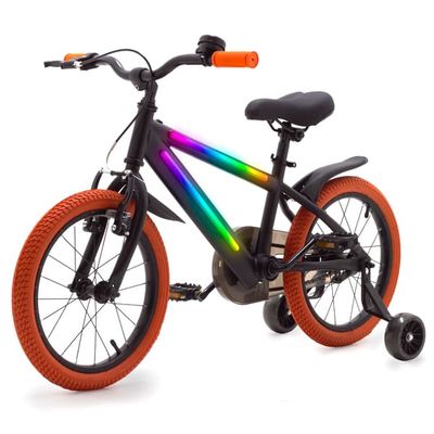 BARNCYKEL 16 TUM BARNCYKEL MED RGB-LJUS SVART