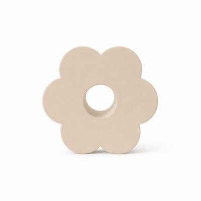 Beige dekorativ vase formet som en blomst, moderne design