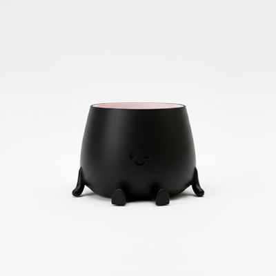 Dekorativ urtepotte med et smil, sort, til planter, moderne design