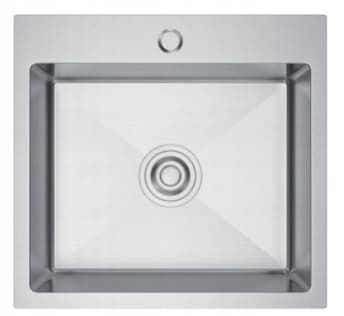 Nayes enkelhandfat, storlek 48x45 cm, satinfinish och vattendispenser.