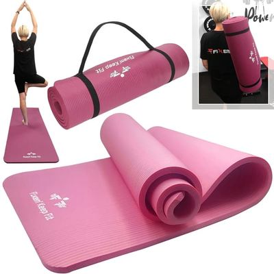 YOGAMÅTTE 1,5 cm LYSERØD 190x63 cm