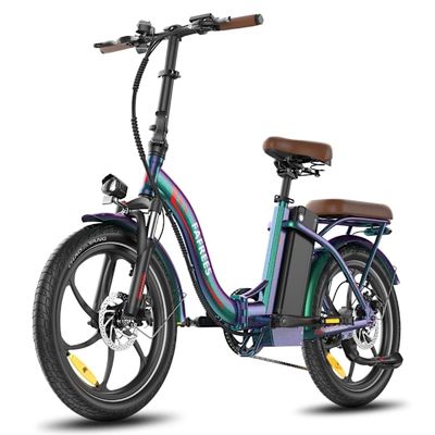 FAFREES F20+ Pro hopfällbar elcykel, 250W motor, 25AH batteri, MAX 25 km/h, 20*3.0 däck, 7-växlad, skivbromsar, skimrande blågrön