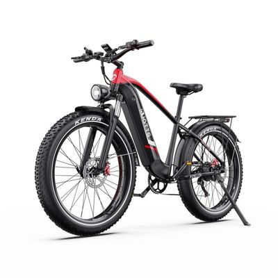Duotts ​​F26 Lite terrängcykel, 750W motor, max 50 km/h, 18AH batteri, räckvidd 45–90 km, Shimano 7-växlad, svart/röd