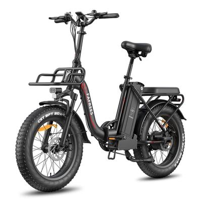 FAFREES F20 Max Hopfällbar Elcykel, 500W motor, 30AH batteri, 25 km/h maxhastighet, 20*4.0 däck, 7-växlad, skivbromsar, Svart
