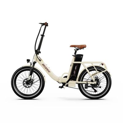 ONESPORT OT16-2 20" foldbar elcykel, 48V 250W 40Nm, 17AH, 120 km hjælpeområde, 25 km/t, 150 kg belastning, IPX5, off-white