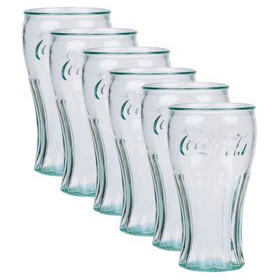 Coca-Cola-glas 450 ml – sodavandsglas / drikkeglas i klassisk Coca-Cola-design – 6-pak