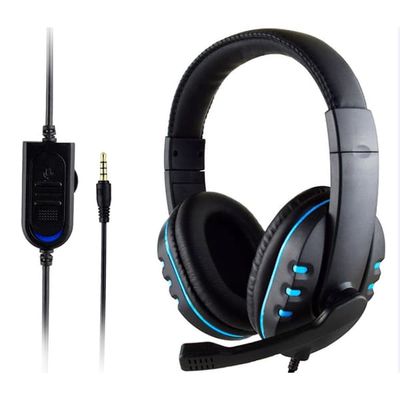 Hovedtelefoner 3,5 mm kablede gaming headset øretelefoner musik til PS4 Play Station 4 spil pc chat computer med mikrofon