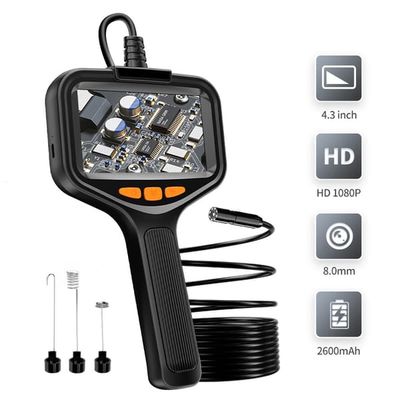 Enkel och dubbel industriell endoskopkamera 4,3'' LCD digital handhållen boreskop IP67 vattentät HD1080P 8 mm rör avloppskamera
