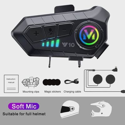 Y10 Bluetooth 5.3 Hjälmheadset Trådlöst Handsfree-samtal Telefonkit Motorcykel Vattentät Hörlurar Musikspelare Högtalare för Moto