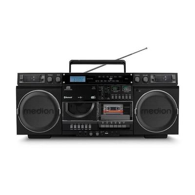 Ghetto Blaster - MEDION - Vintage - DAB+ - CD/Kassett/USB/MP3 - 2x10W RMS - Svart