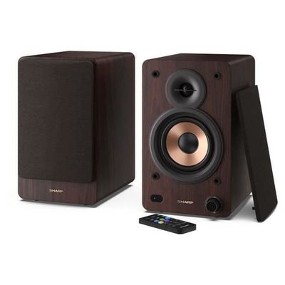 Bluetooth-högtalare - SHARP - CP-SS30(BR) - Brun bokhylla - 2x 30W - 2-vägs - Trådlös - 60W RMS