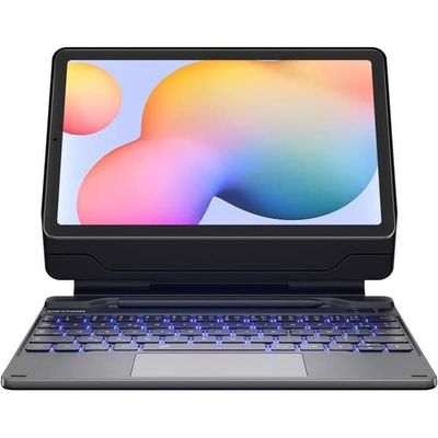 DEXNOR Bluetooth-tangentbordsskal AZERTY för Samsung Galaxy Tab S6 Lite 10,4 (2024/2022/2020) - Svart