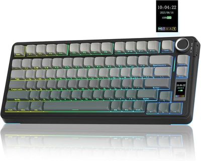 AULA S75 PRO Trådlöst Mekaniskt Gamingtangentbord 75% Tri-Mode Hot Swap RGB Skärmratt Bluetooth 2.4GHz USB-C