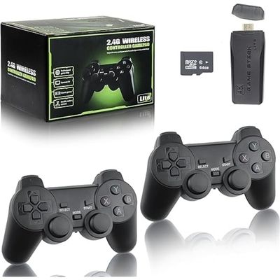 Ny Retro Spillekonsol med 20.000 Spil, 4K HDMI, inkl. 2 Trådløse Controllere