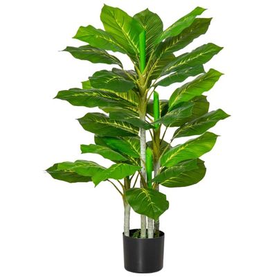 Kunstig plante 95 cm med 33 blade og potte | Farve: Grøn