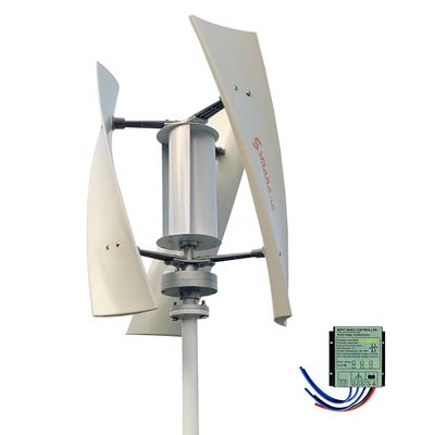 Vertikal vindturbin - SX3-3000 vindgenerator - 3000 W - 48 V - 3 blad - Startar vid 1,5 m/s - Låg ljudnivå - Gratis laddningsregulator - Vit