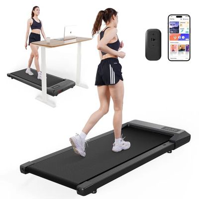 Gåband under skrivbord Walking Pad - BA06 - 2‑i‑1 - Löpyta 39×90 cm - 6 km/h - 1,5 HP (1119 W) - Bluetooth - Max 136 kg - Svart