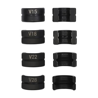Pressbackar för rör - V-profil 15/18/22/28 mm - För kopparrör - Cr45-stål - Svart