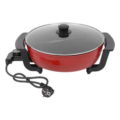 Elektrisk hotpot & multikokare - 6 L, 1360 W - 5 temperaturlägen - Ø31 cm, djup 7 cm - EU-kontakt 220 V - Röd