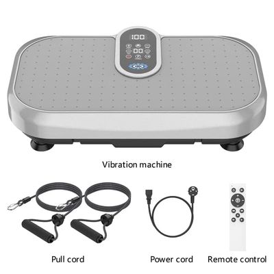 4D Vibrationsplatta - Träningsmaskin för hela kroppen - 120 hastigheter - Bluetooth-högtalare - Motståndsband - Vit