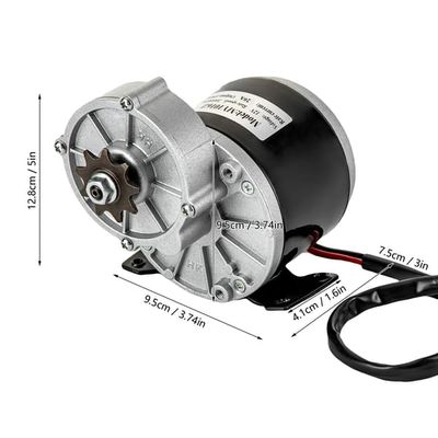 Borstad DC-växelmotor - MY1016Z - Effekt 250 W, 12 V - Hastighet 2750 varv/min - Växelreduktion - Last upp till 100 kg - För elcykel & elscooter