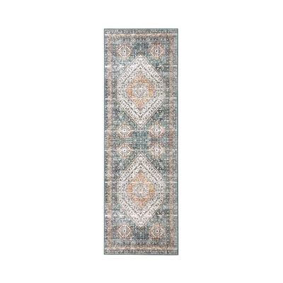 Vaskbar Løber - Gangtæppe - Skridsikker Gummibagside - Maskinvaskbar - 100 % Polyester - Kort Skåret Luv - Grøn 60 x 230 cm