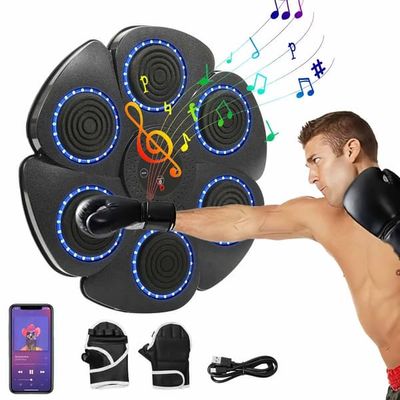 Smart Bluetooth boxningsplatta - Träningsmaskin väggmonterad - Musik & LED-ljus - Trycksensor - Stötdämpande skum - Med handskar
