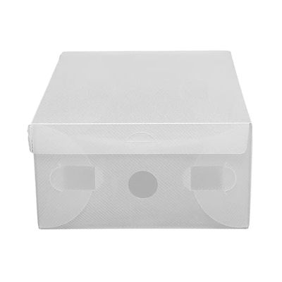 Skoæsker 20-pak - Skoforvaring - Med låg - Sammenfoldelig - Stabelbar - Ventilationshuller - 28×18×10 cm - Plast - Hvid