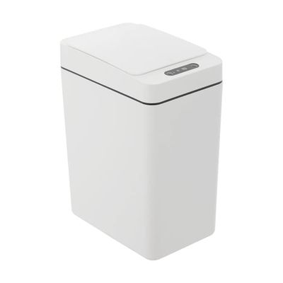 Skraldespand 12 l 2-pak - Automatisk sensor affaldsspand - Infrarød - Batteridrevet - Med låg og lugtstop - Pladsbesparende ABS-plast - Beige