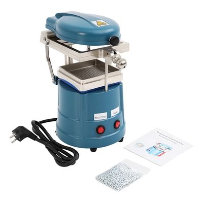 Dental vakuumformningsmaskin - Vakuumformer - 1 kW - 220 V 50 Hz - Aluminiumlegering - Med stålkulor - För retainers och tandskydd - Blå