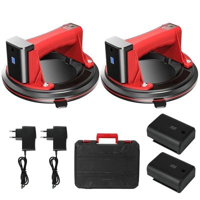 Elektrisk vakuum-sugkoppslyftare - Handhållen lyftare - 200 kg kapacitet - 20 cm sugkopp - 2-pack - För glas, granit, kakel - Guld