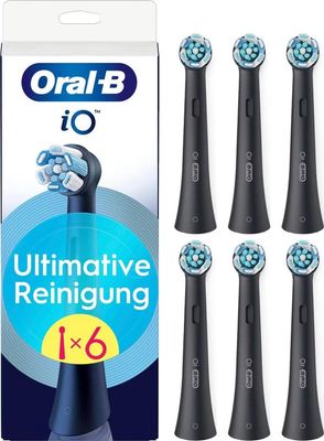 Oral-B iO Ultimate Clean tannbørstehoder – svarte – 6-pakning