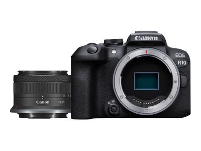 Canon EOS R10 - Digitalkamera - spegellöst - 24.2 MP - APS-C - 4 K / 60 fps - 2.5x optisk zoom RF-S 18-45 mm F4,5-6,3 IS STM objektiv - Wi-Fi, Blue...