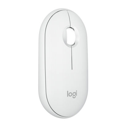 Logitech Pebble Mouse 2 M350s - Mus - optisk - 3 knapper - trådløs - Bluetooth 5.2 LE - tonalhvit