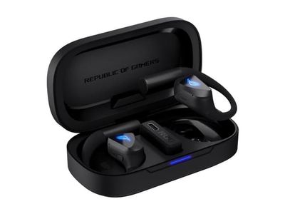 ASUS ROG Cetra - True wireless-hodetelefoner med mikrofon - åpent øre - Bluetooth / 2,4 GHz radiofrekvens - aktiv støydemping - svart