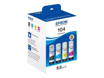 Epson EcoTank 104 - 4-colour Multipack - svart, gul, cyan, magenta - original - blekkpåfylling - for EcoTank ET-1810, 2715, 2721, 2810, 2811, 2812,...