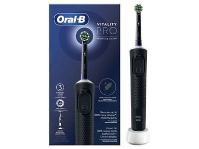 Braun Oral-B elektrisk tannbørste D103.413.3 Vitality Pro oppladbar (for voksne) - 1 børstehode - 3 børstemoduser - svart